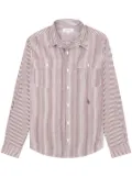 Sporty & Rich SRC Utility stripe-print cotton shirt - Brown