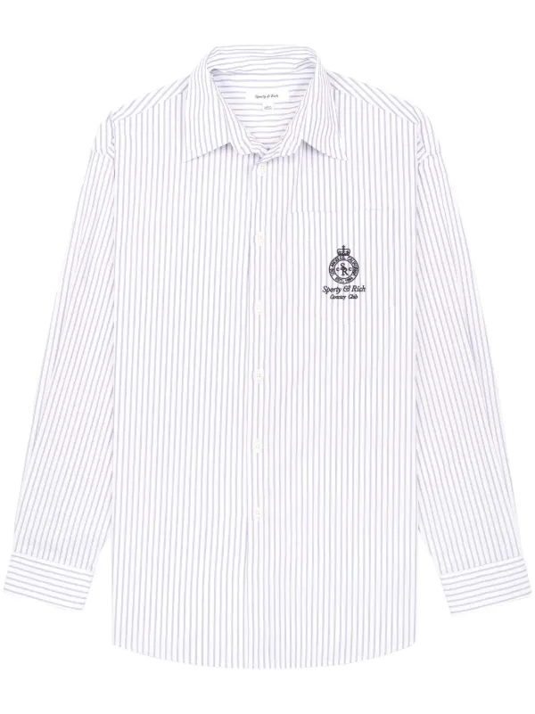 Sporty & Rich ストライプ オーバーサイズシャツ | ホワイト | FARFETCH JP