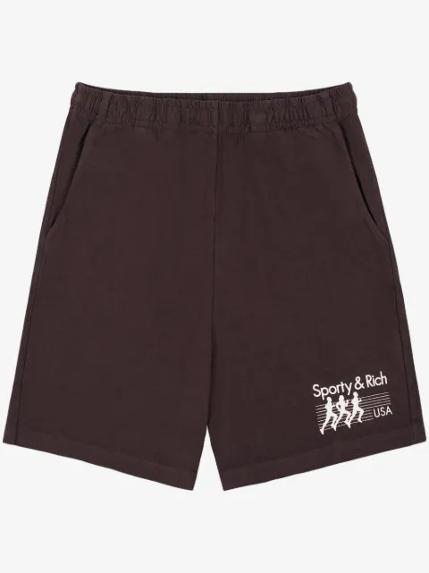 Sporty & Rich Trio cotton track shorts