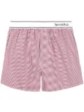 Sporty & Rich logo-motif cotton boxer shorts - Red