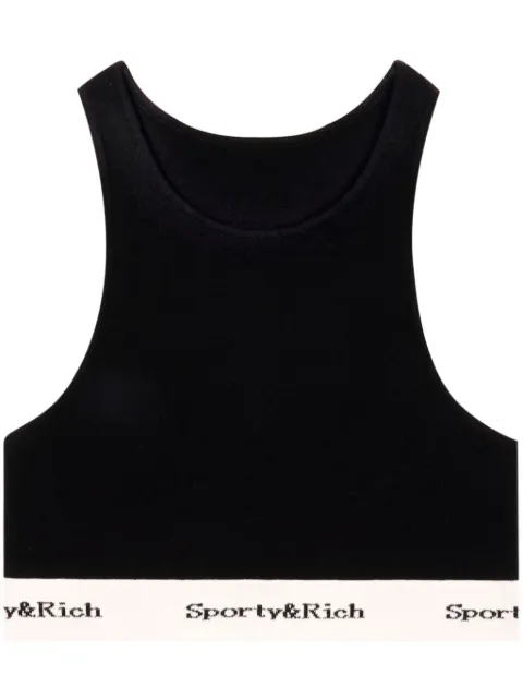 Sporty & Rich Serif Logo cropped tank top