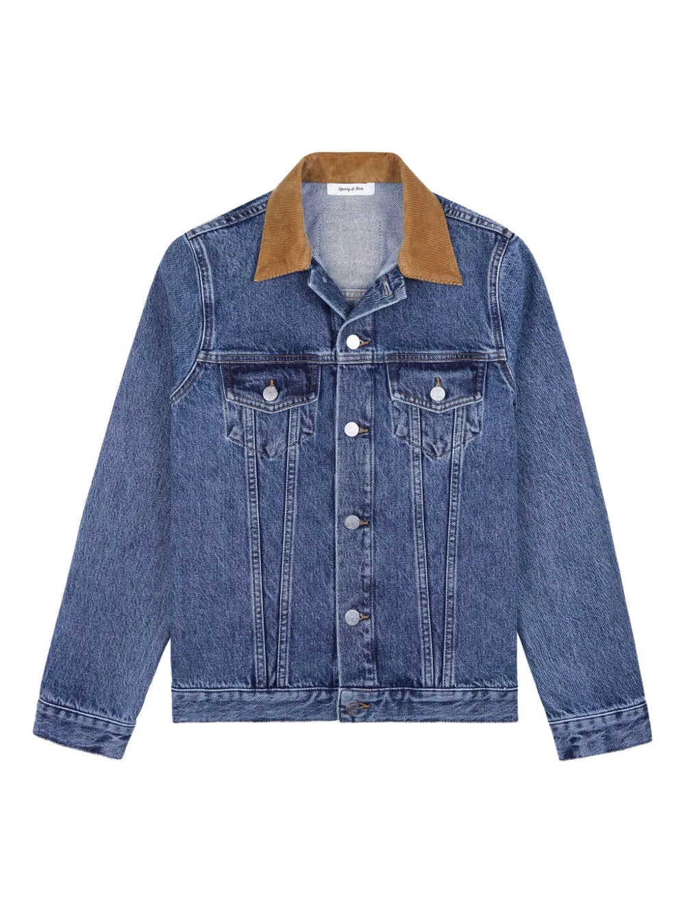 Sporty & Rich Donsjack met contrasterende kraag Blauw