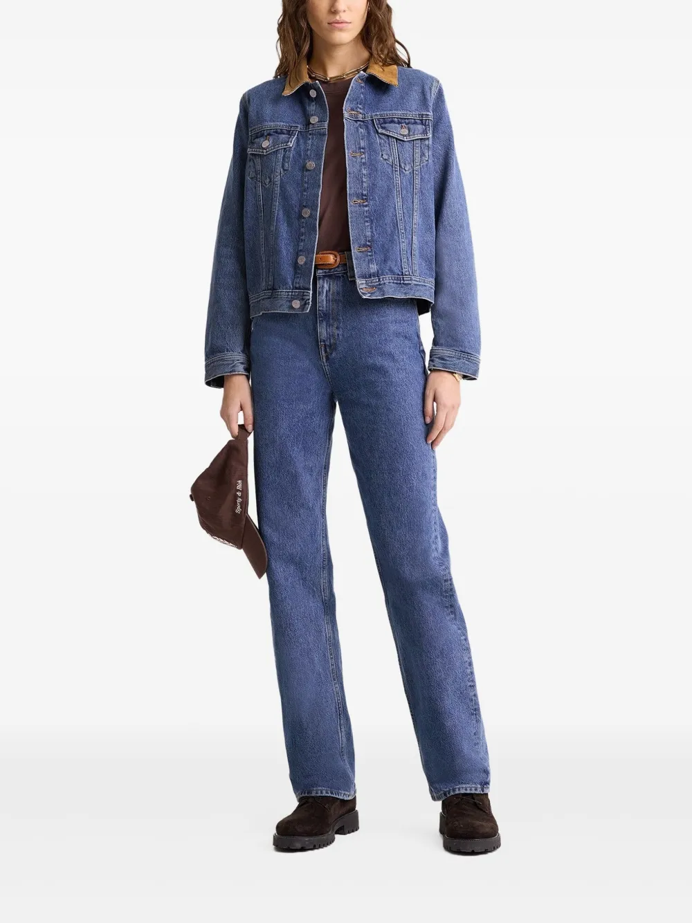 Sporty & Rich Donsjack met contrasterende kraag Blauw