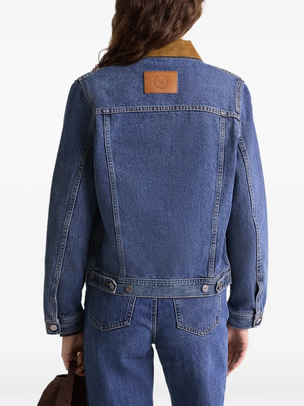 Sporty & Rich Donsjack met contrasterende kraag Blauw