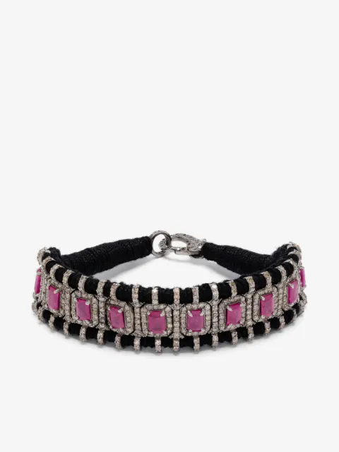 JIA JIA pulsera con diamantes y rubíes