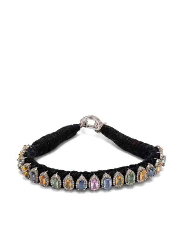 Jia Jia Rainbow Sapphire Statement Bracelet in Silver