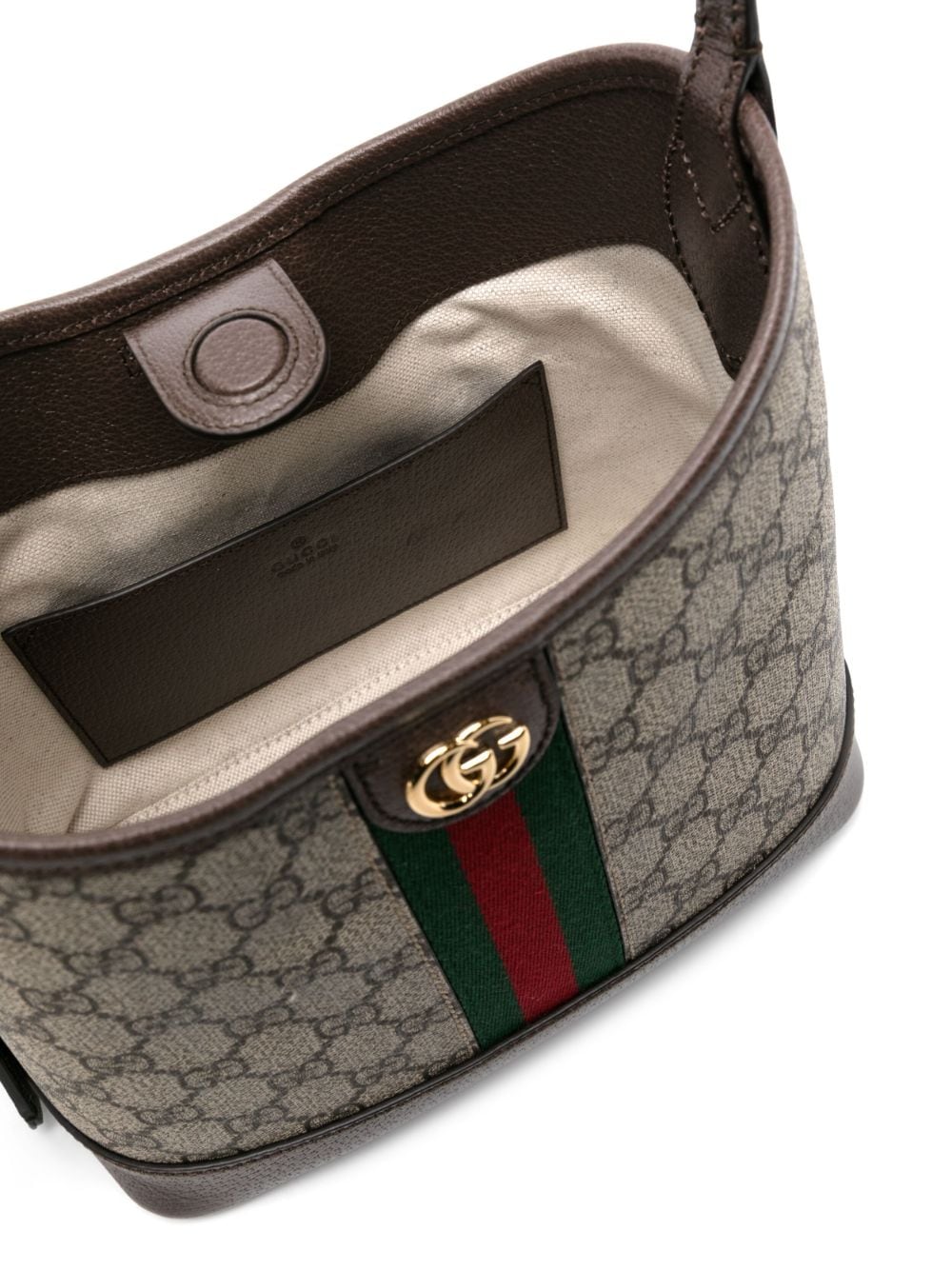 Shop Gucci Small Ophidia Gg Shoulder Bag In Braun