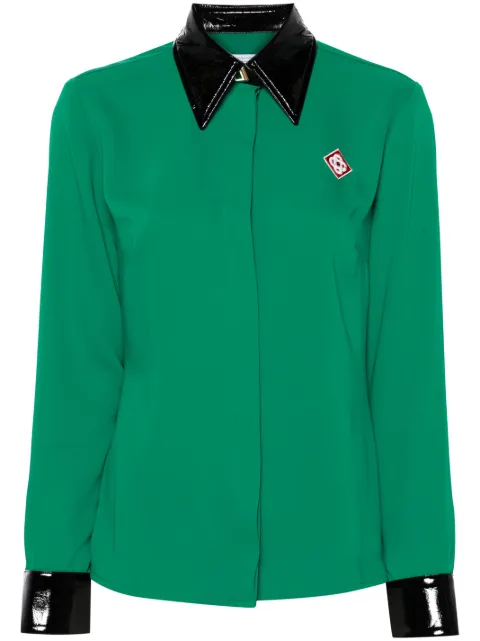 Casablanca contrast-collar crepe shirt