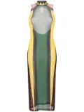 Casablanca open-back mesh maxi dress - Green