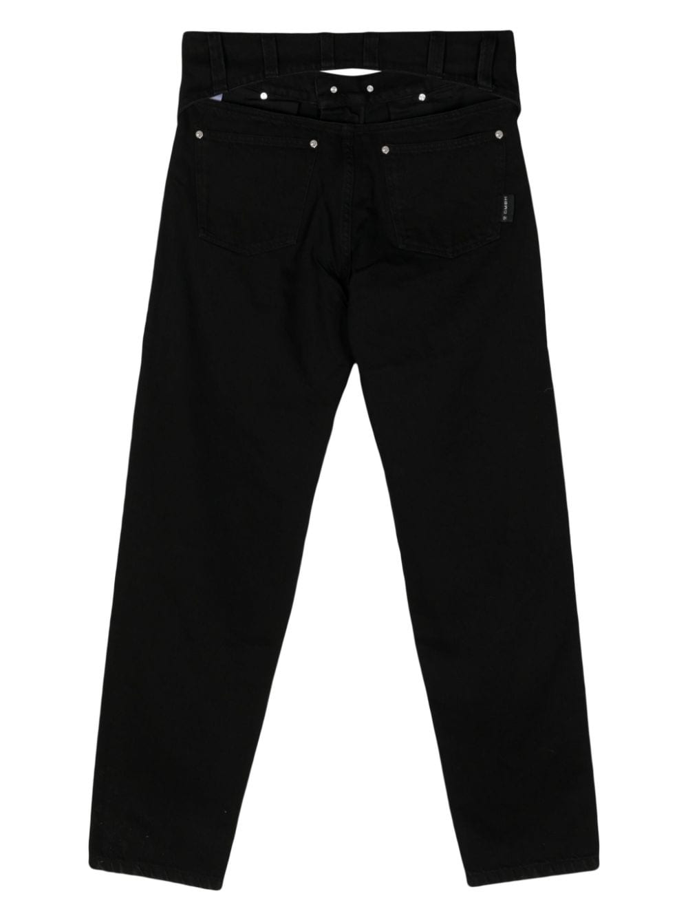 Shop Gmbh Rear Cut-out Slim-cut Jeans In Black