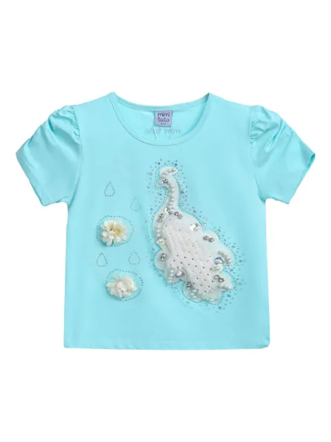 Mimi Tutu peacock-appliqué T-shirt