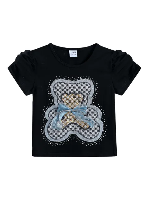 Mimi Tutu playera con aplique de oso