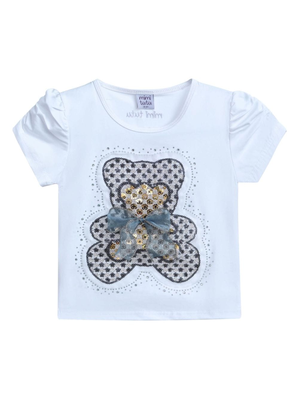 mimi tutu t-shirt à motif ourson - blanc