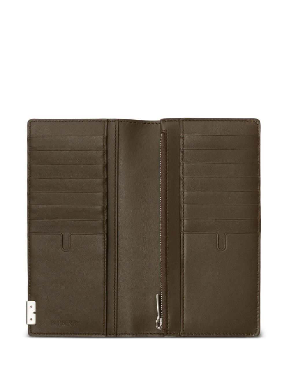 Shop Burberry B-cut Bi-fold Leather Wallet In Green