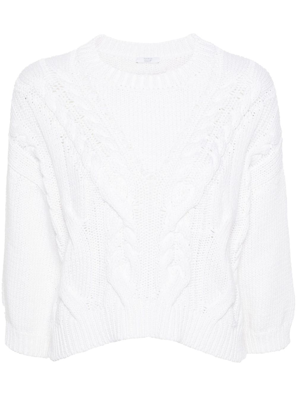 Peserico Cable-knit Cotton Jumper In White