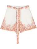 TWINSET floral-print linen shorts - White