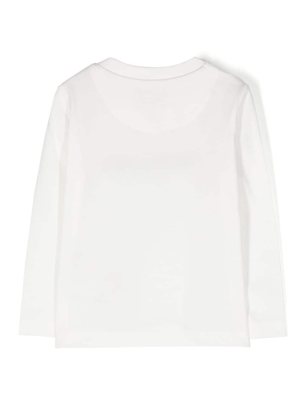 Shop Trussardi Junior Logo-embroidered Cotton T-shirt In White