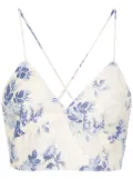 TWINSET floral-print cropped top - Neutrals