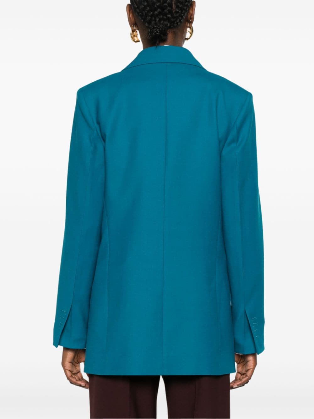 Shop Victoria Beckham Interlock-twill Blazer In Blue