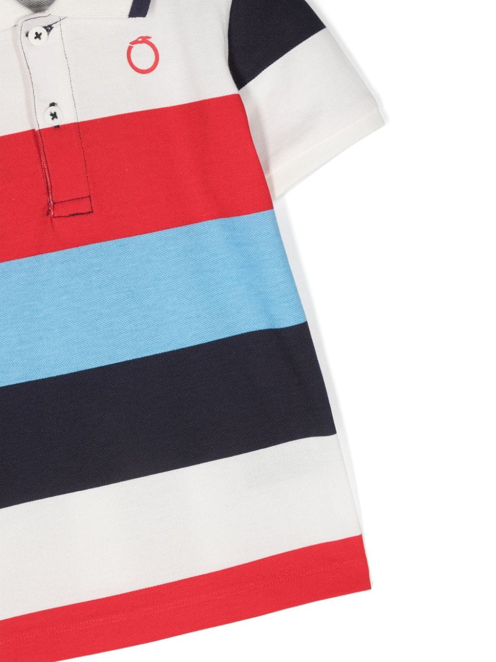 Shop Trussardi Junior Logo-print Striped Polo Shirt In Blue