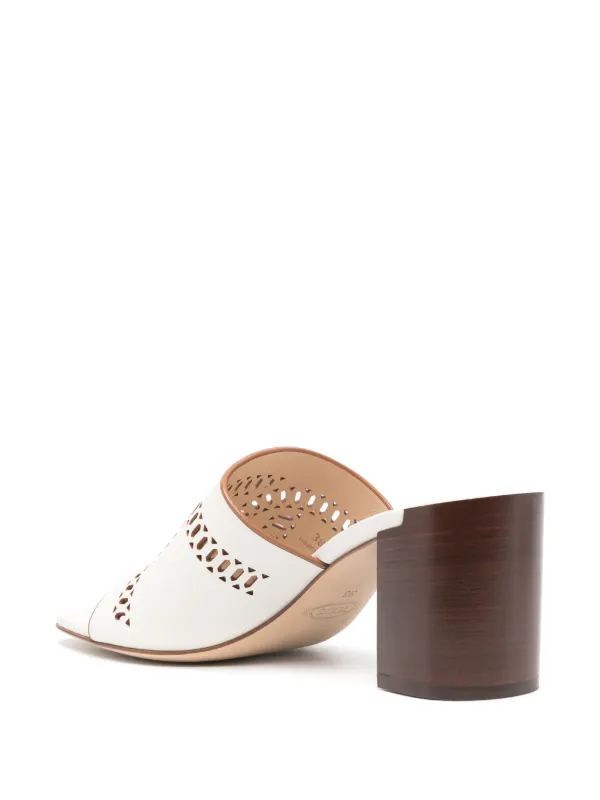 Tod's Kate 75mm Leather Sandals | White | FARFETCH GE