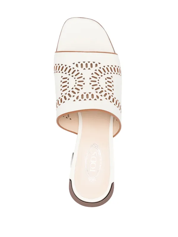 Tod's Kate 75mm Leather Sandals | White | FARFETCH GE