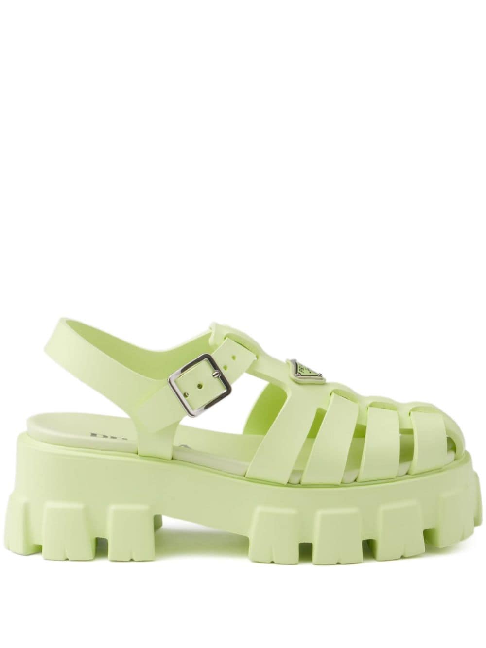 Shop Prada Monolith 55mm Platform Sandals In Grün