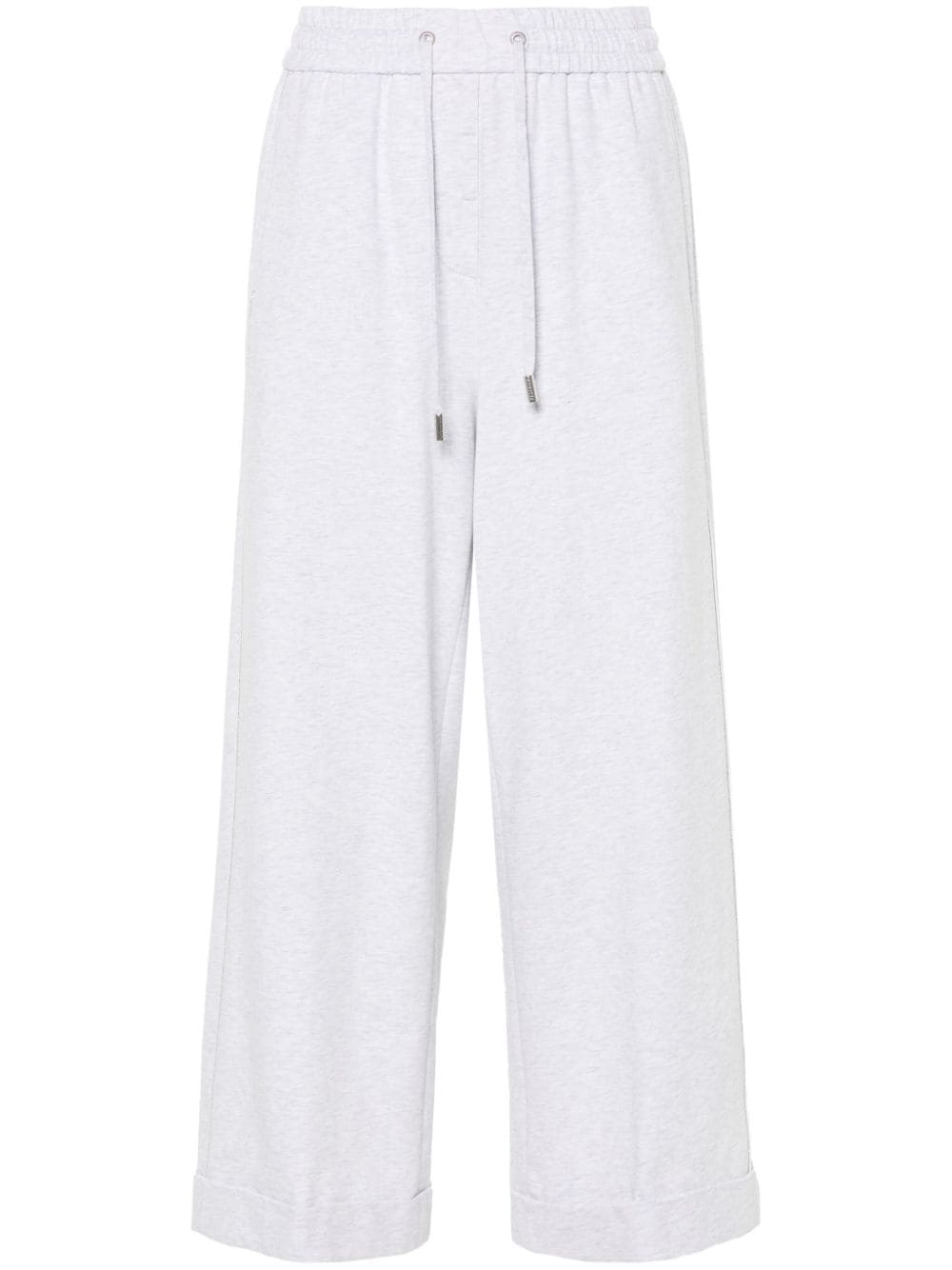 Peserico Wide-leg Track Trousers In Grey