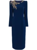 Jenny Packham Angel Eyes crepe midi dress - Blue