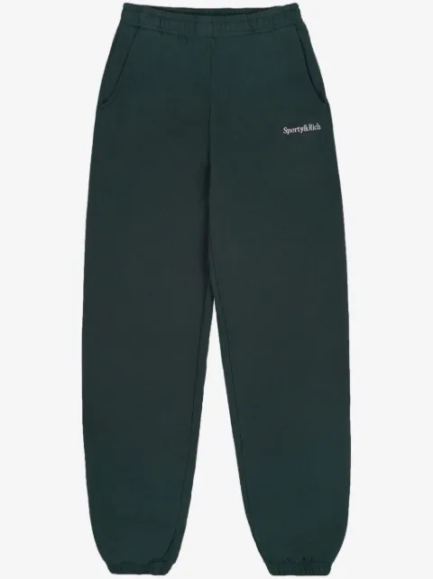 Sporty & Rich Serif Logo cotton track pants