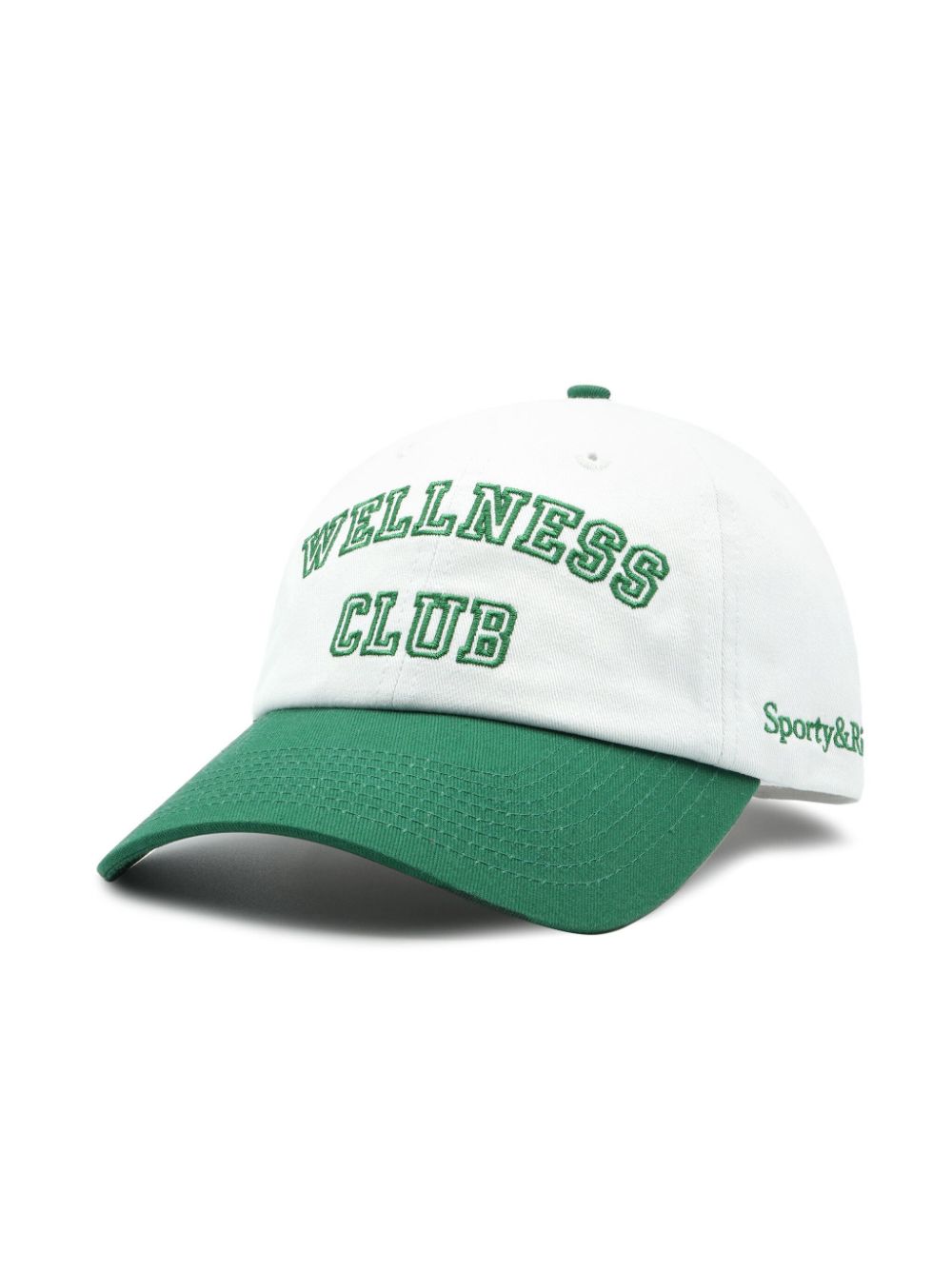 Shop Sporty And Rich Logo-embroidered Cotton-twill Baseball Cap In White