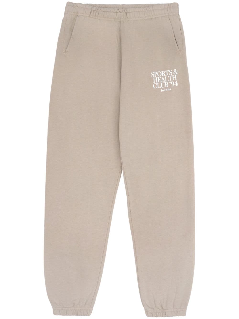 Sporty And Rich Members Cotton Track Trousers In Brown