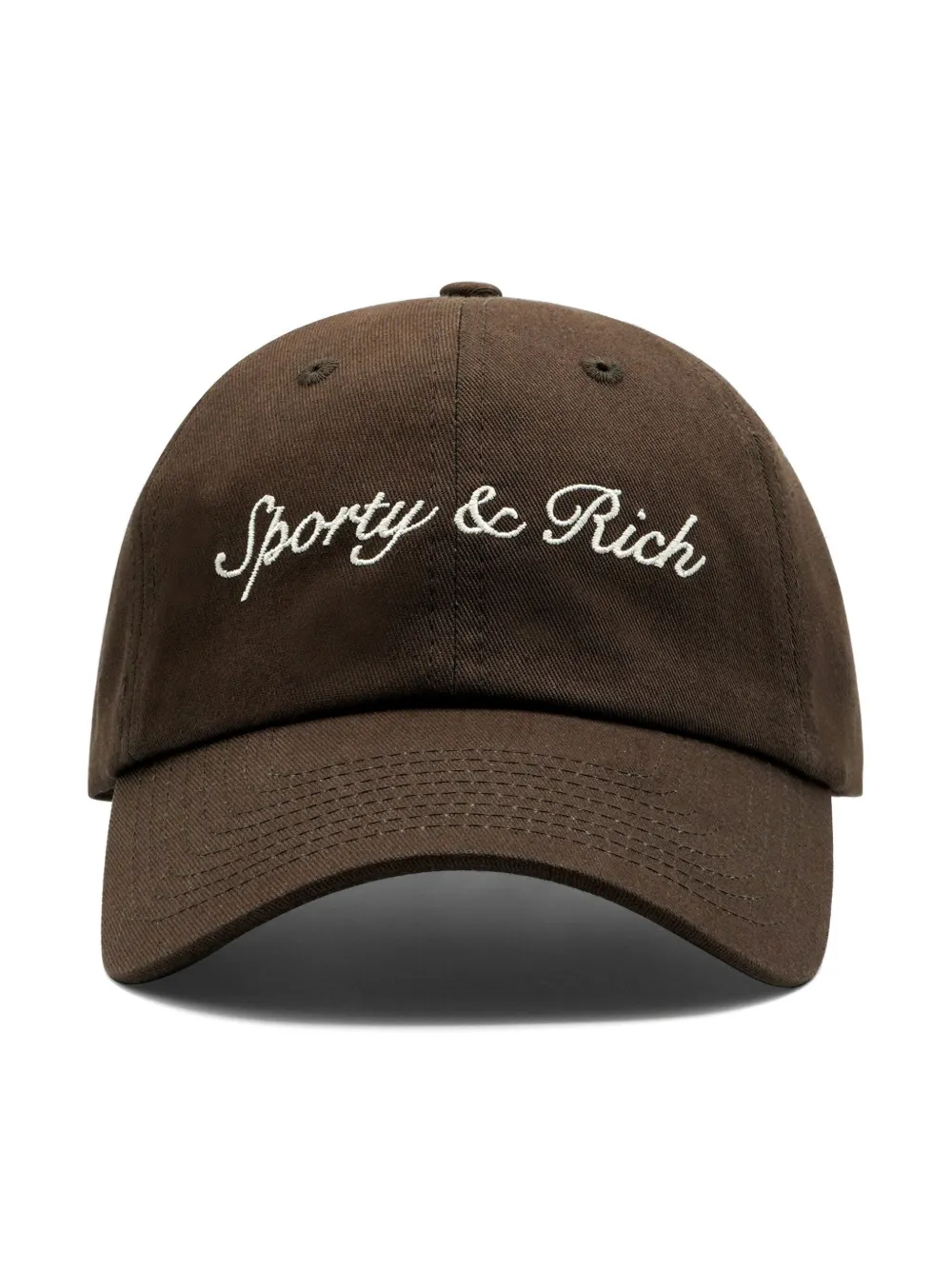 Sporty & Rich Katoenen pet met geborduurd logo - Bruin