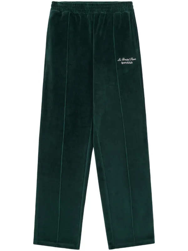 Sporty & Rich Faubourg ベロア トラックパンツ | グリーン | FARFETCH JP
