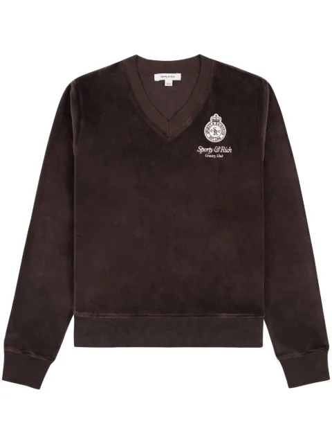 Sporty & Rich Crown cotton velour sweatshirt