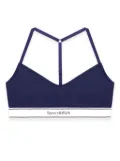 Sporty & Rich serif-logo sports bralette - Blue