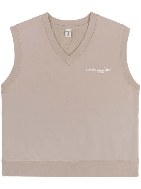 Sporty & Rich Tank logo-embroidered cotton vest