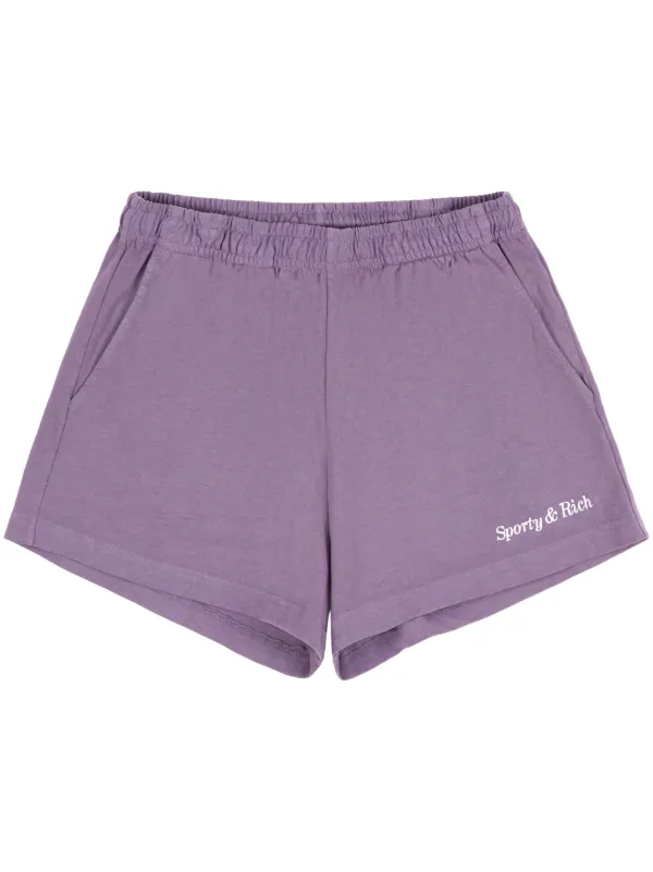 【関税込み】Sporty & Rich ショートパンツ Sporty & Rich ロゴウエスト ショートパンツ | パープル