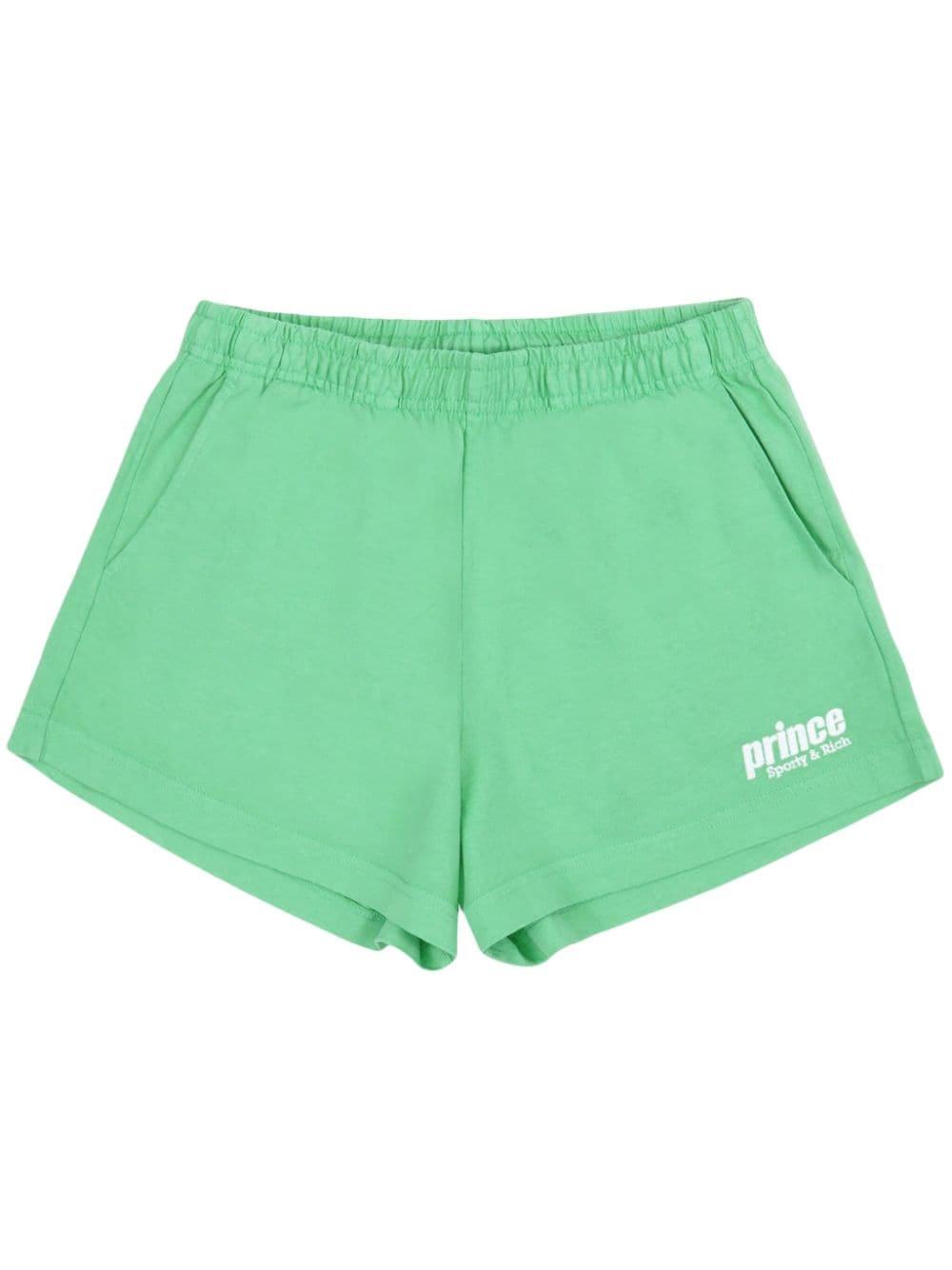 Sporty And Rich X Prince Disco Cotton Shorts In Green
