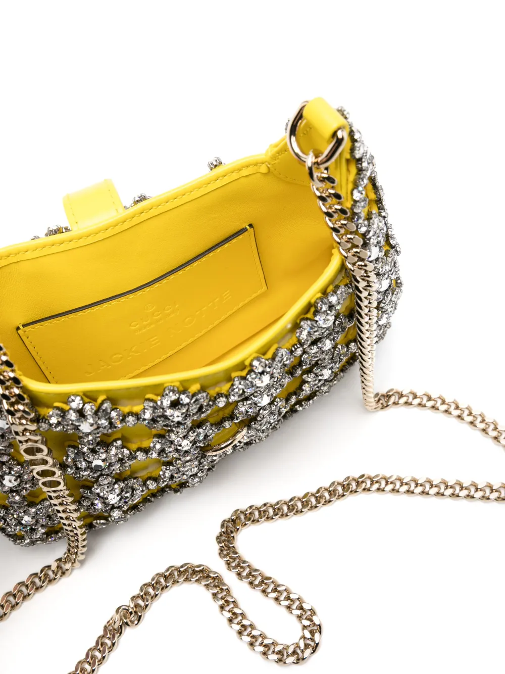 Gucci Jackie Notte schoudertas met kristal Geel
