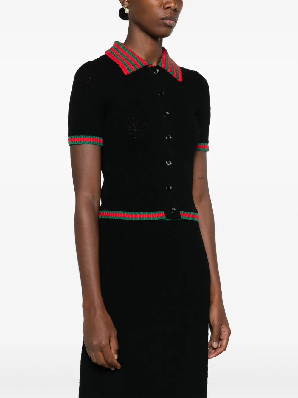 Gucci Gehaakt vest met afwerking Zwart