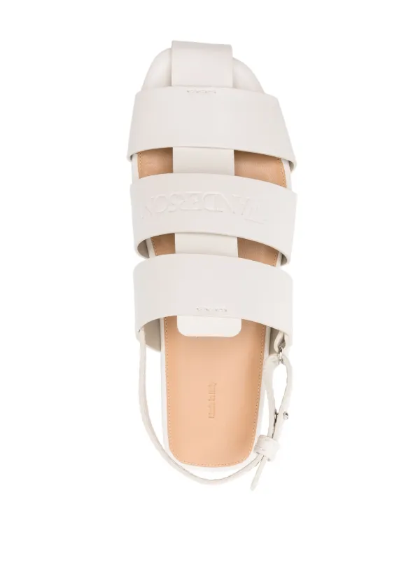 JW Anderson Slingback Fisherman Leather Sandals | Neutrals