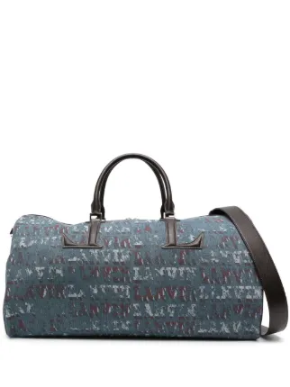 Lanvin x Future モノグラム デニムボストンバッグ | ブルー