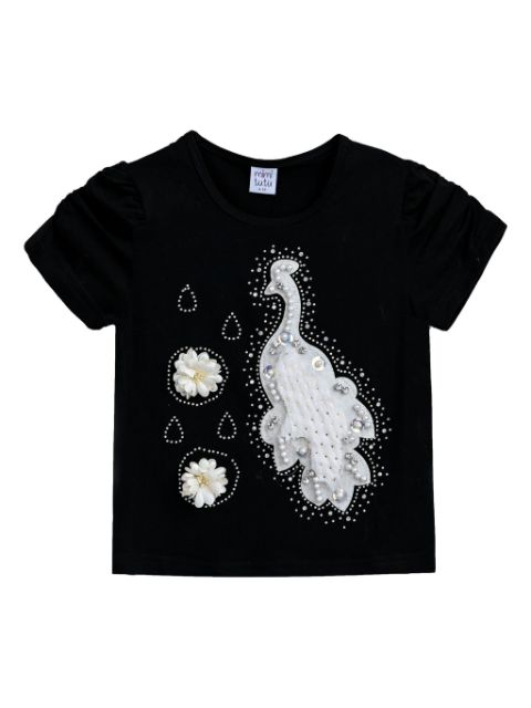 Mimi Tutu peacock-appliqué T-shirt