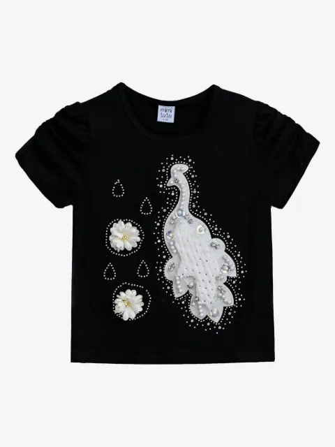 Mimi Tutu peacock-appliqué T-shirt