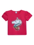 Mimi Tutu unicorn-appliqué T-shirt - Pink