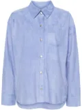 S.W.O.R.D 6.6.44 long-sleeve suede overshirt - Blue