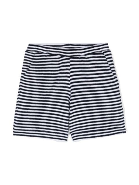 Fay Kids striped towel-effect shorts