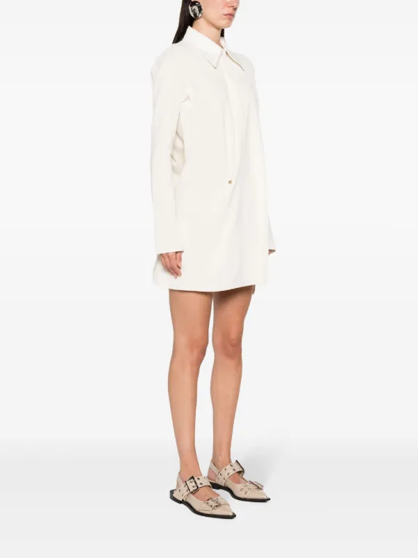 ワンピース Courreges Ivory Cotton Blend Polo Dress Courrèges Courreges Women Ivory Cotton Blend Polo Dress In