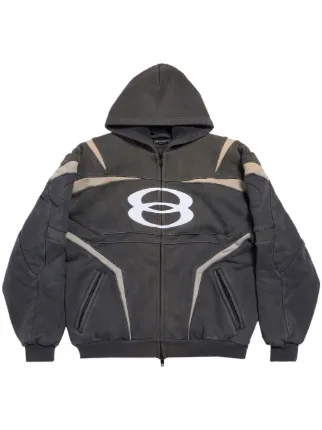 Balenciaga Unity Sports Icon Panelled zip-up Hoodie | Black | FARFETCH UK